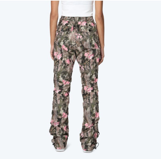 High Rise Camouflage Stacked Jeans