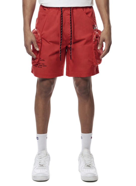 SECRET FILES PRINTED NYLON UTILITY SHORTS (MULTIPLE COLORS)