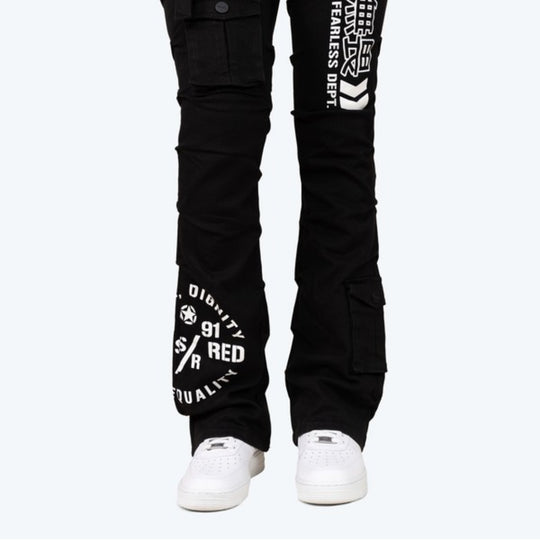 High Rise Printed Stack Twill Pants