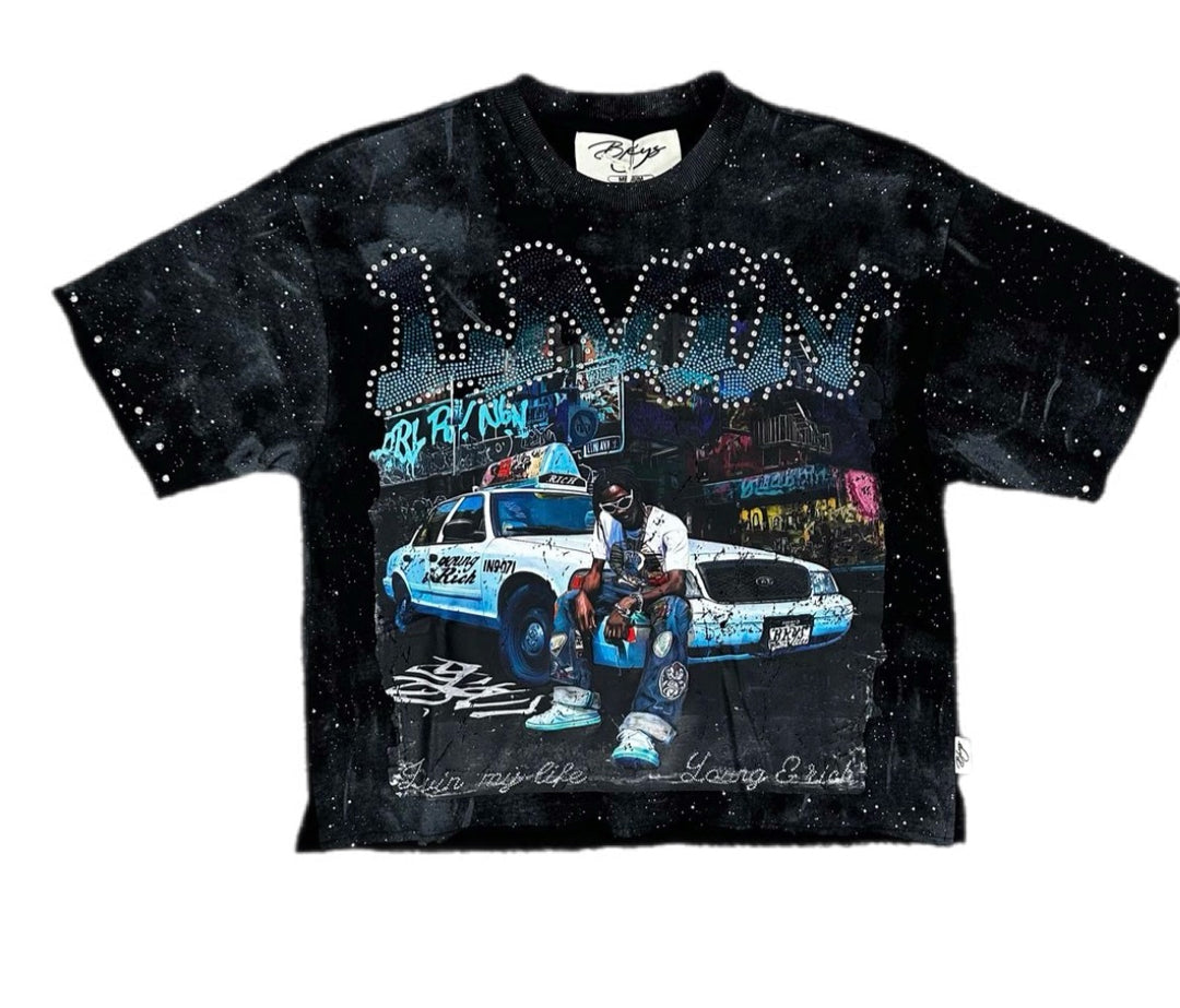 Living My Life Premium Cropped Shirt
