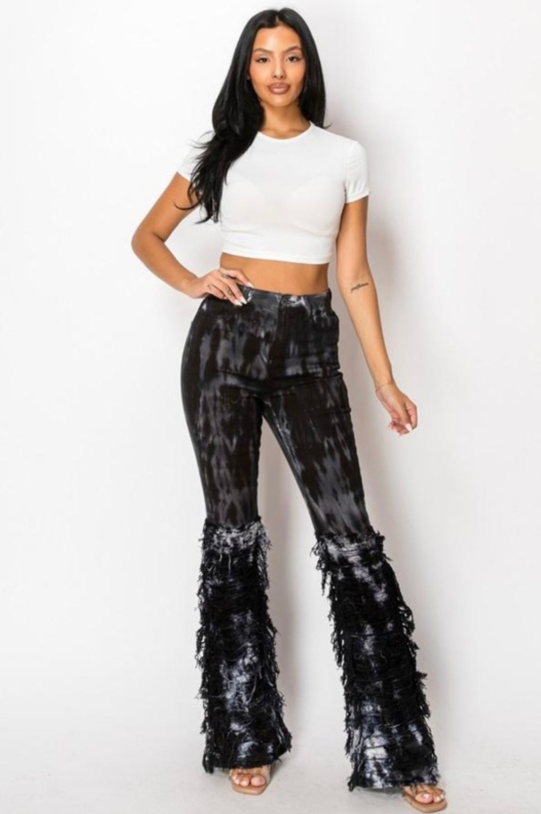 High Rise Skinny Flare Tie Dye Jeans