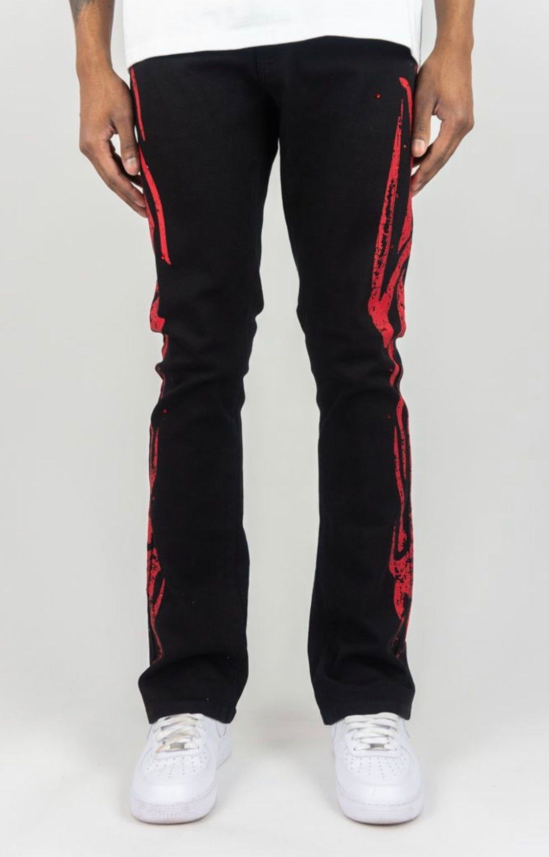 Tribal Rhinestone Stacked Jeans