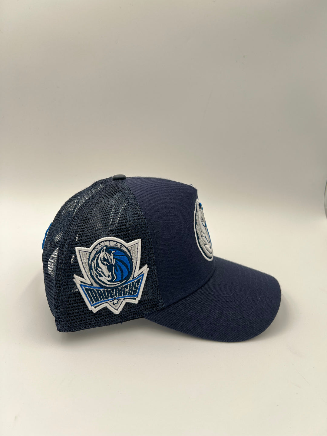 Dallas Mavericks pinched brim trucker hat