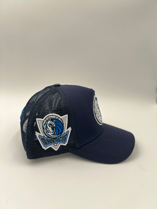 Dallas Mavericks pinched brim trucker hat
