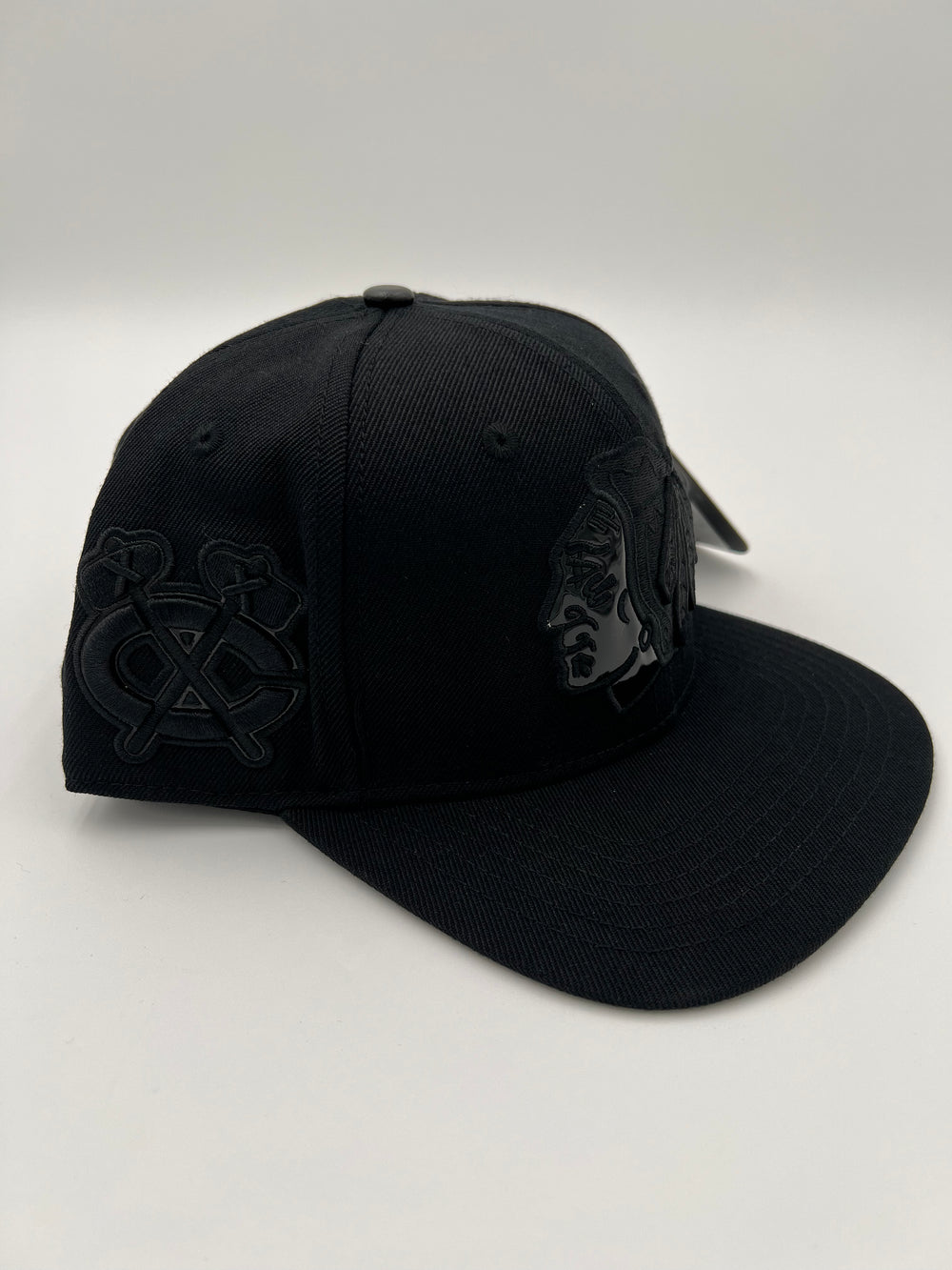 Chicago BlackHawks Triple Black SnapBack Hat