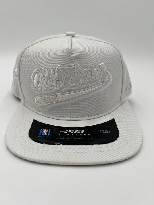Chicago Bulls Triple White SnapBack Hat