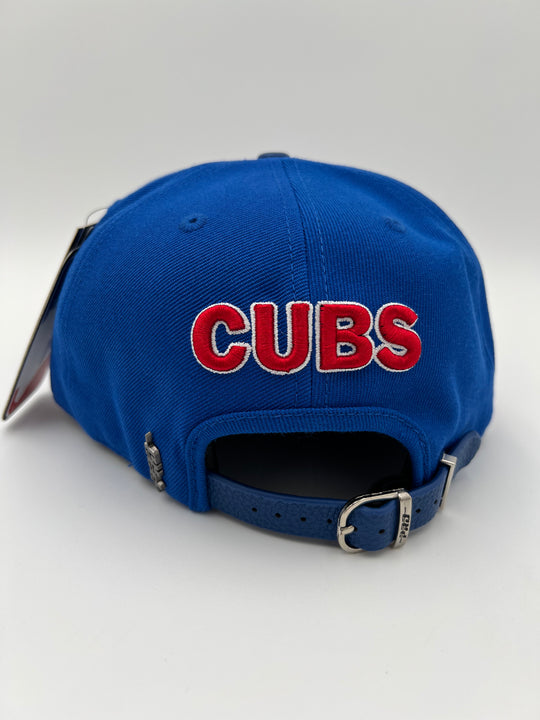 Chicago Cubs Learher Brim SnapBack Hat