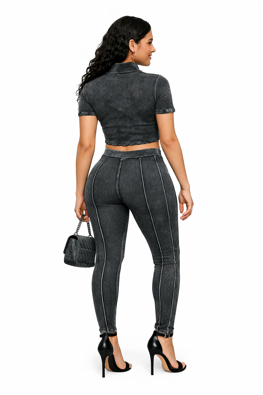 Mineral Wash Crop Top Set