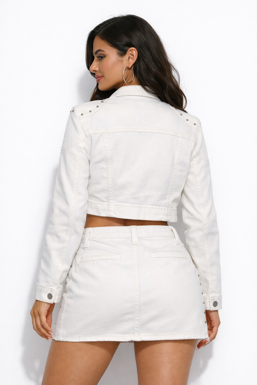 Fly Style Moto Jacket And Skirt Set