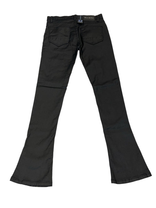 Fly Style Black Stacked Pants