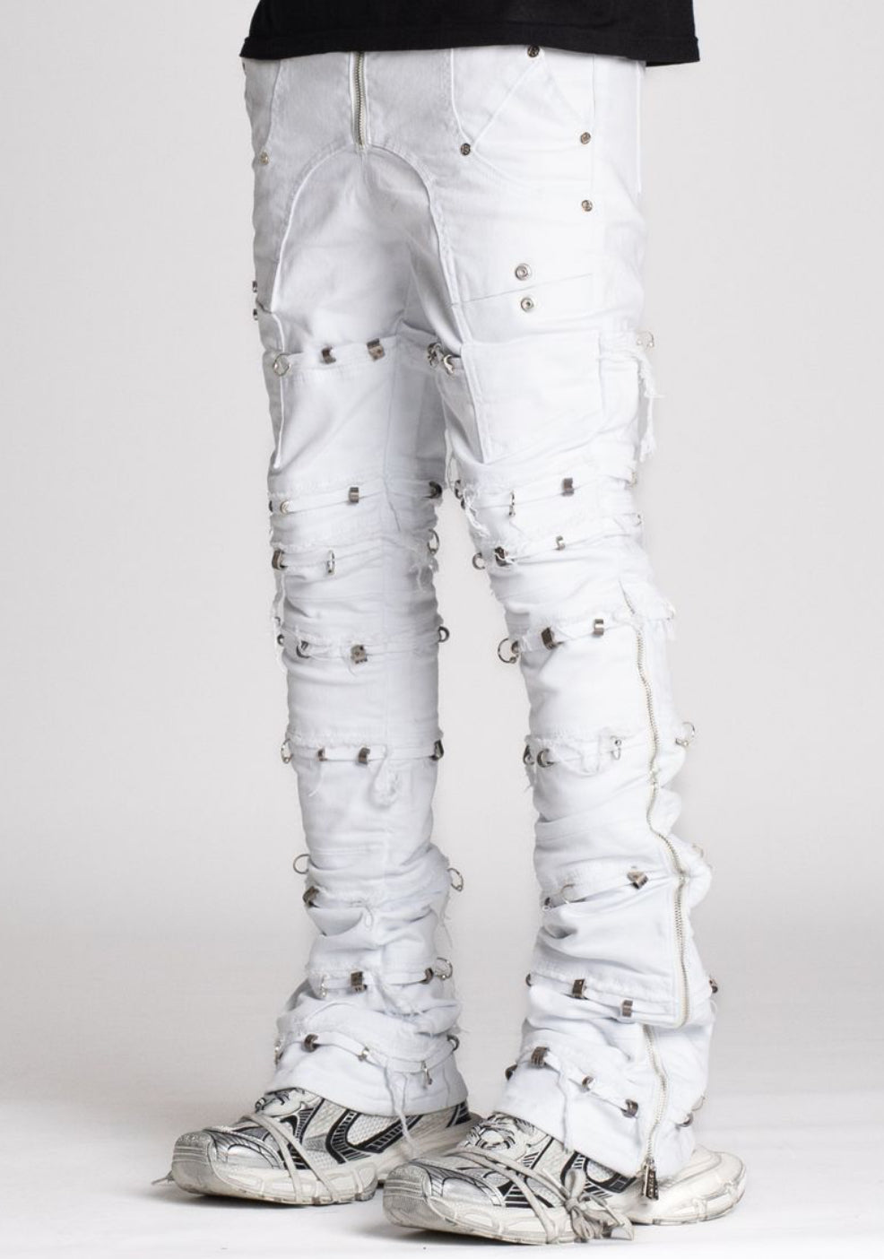 Ghost White Stacked Piercing Denim G