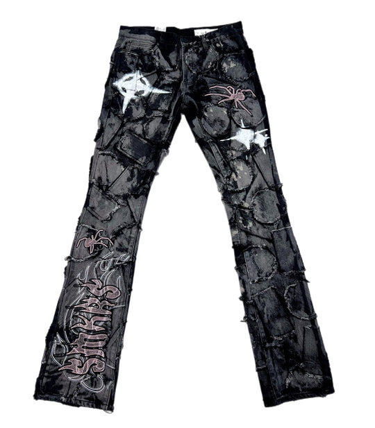 Fly style spyder stacked jeans