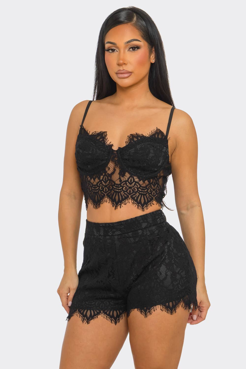 FLORAL LACE 3PC BLAZER SHORT SET