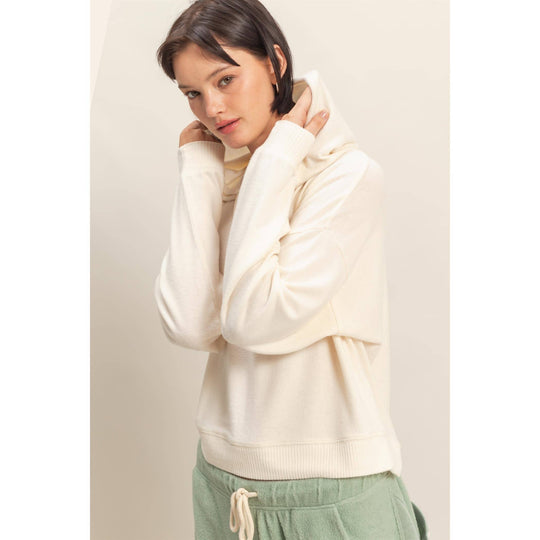 Long Sleeve Brushed Fabric Everyday Hoodie