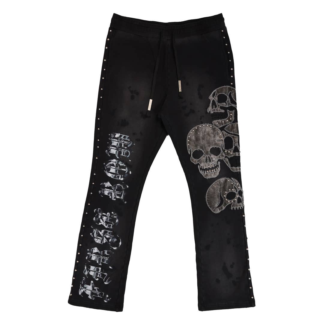 WAKE UP AND BE FIERCE APPLIQUE STACK JOGGER