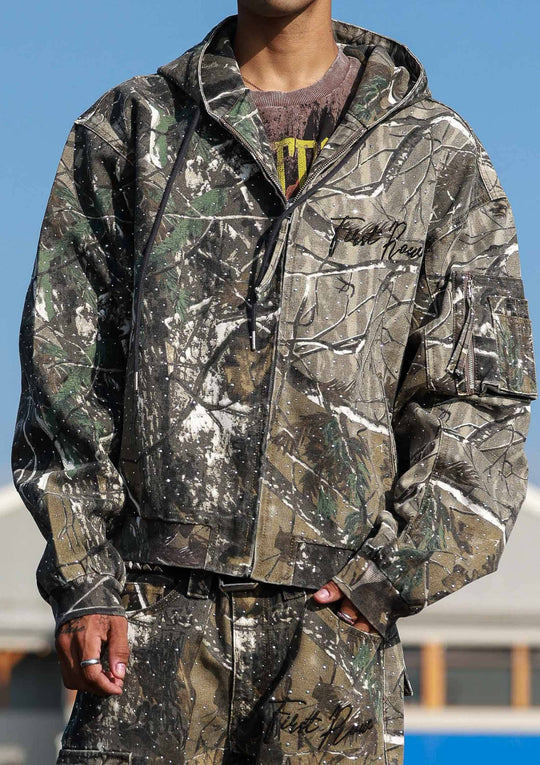 ALLOVER STUD HOOD JACKET