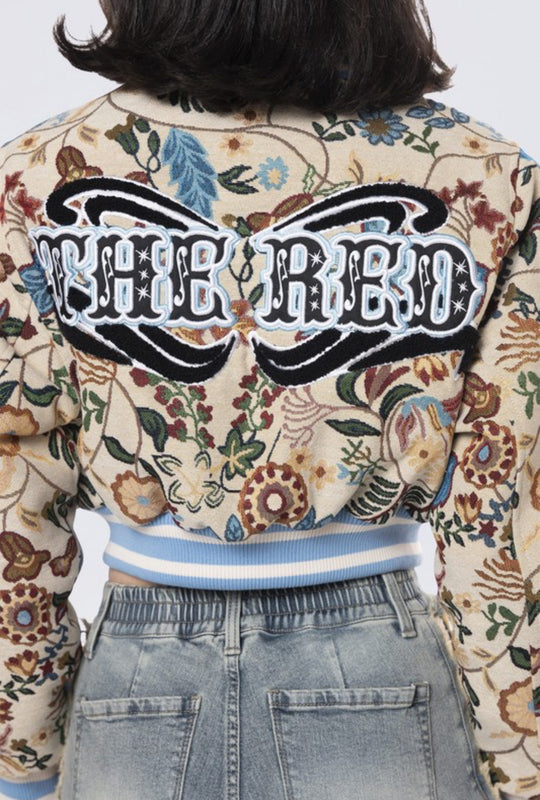 Floral Tapestry Varsity Jacket