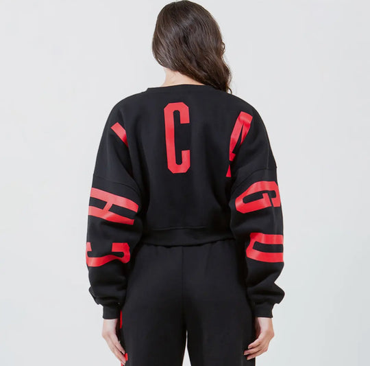 Black women's sweatsuit back view