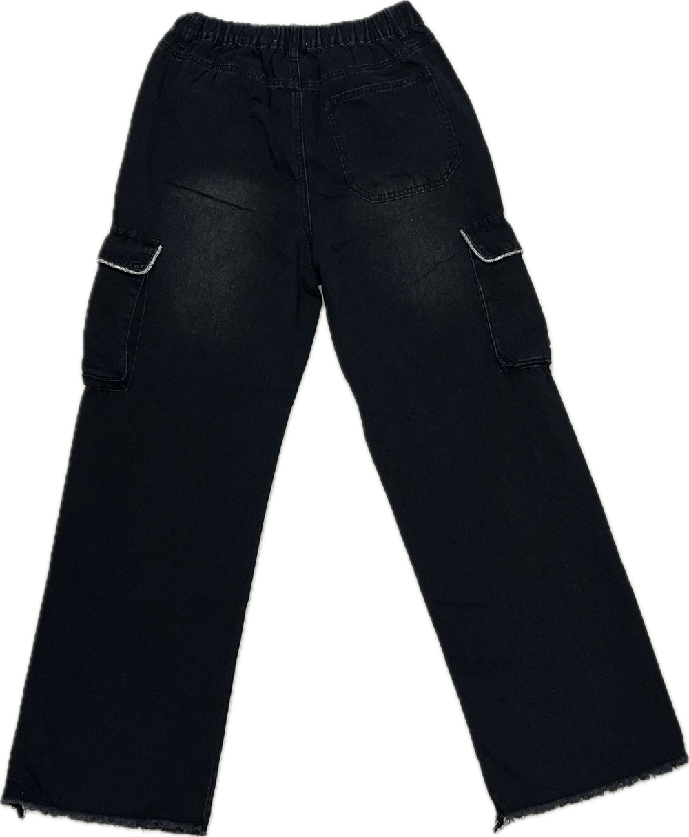 Rhinestone Trim Cargo Pants