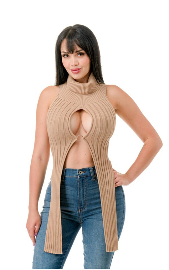 Turtle Neck Open O-Ring Top