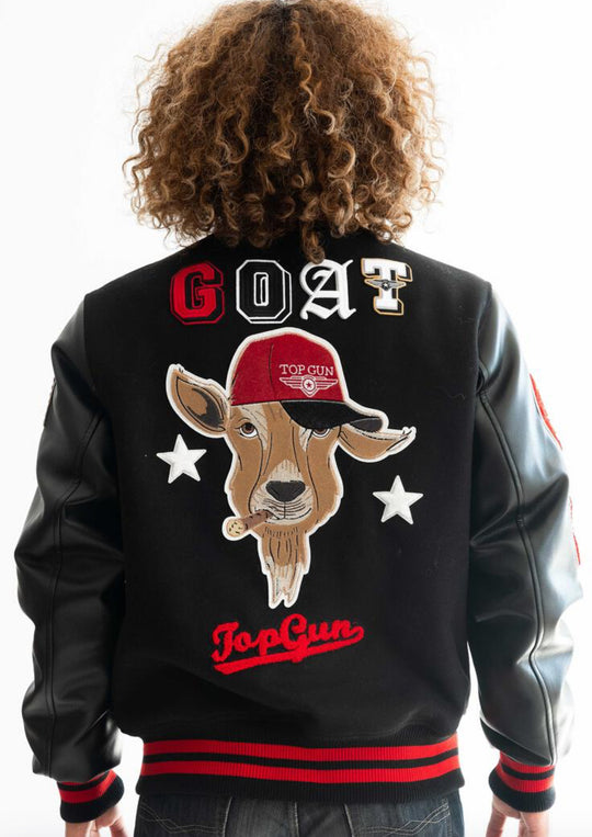 TOP GUN "THE GOAT" VARSITY JACKET BIG MAN SIZES (Multiple Colors)