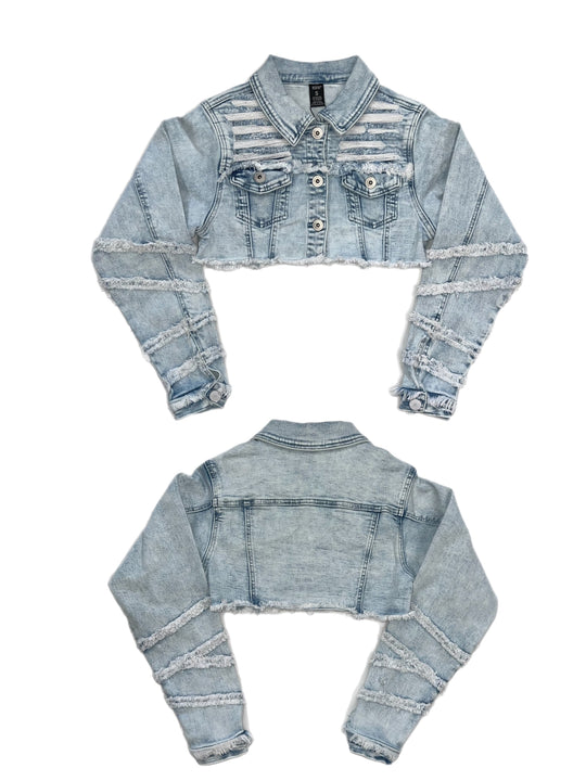 Blue Dreams Crop Top Jean jacket