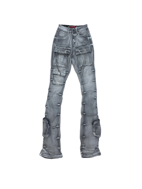 Stacked Cargo Jeans (Grey)