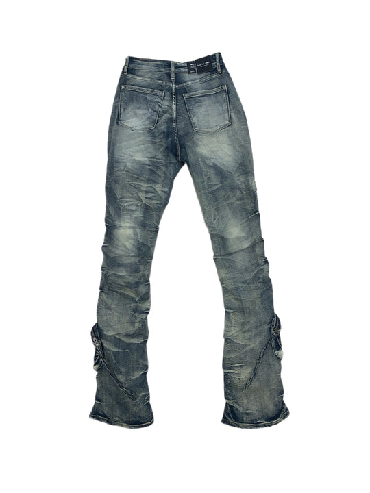 Stacked Cargo Jeans (Blue)