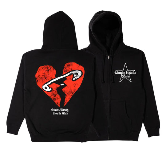 Paper heart full zip up premium hoodie