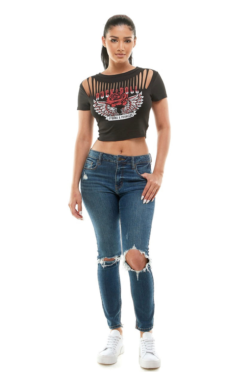 Strong & Fearless Laser Cut Top