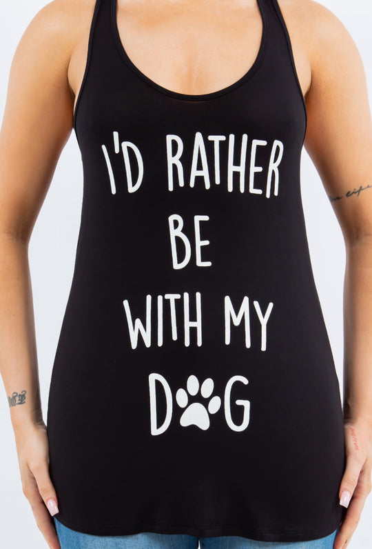With My Dogs Quarter Tank Top