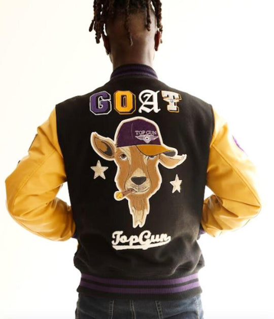 TOP GUN "THE GOAT" VARSITY JACKET BIG MAN SIZES (Multiple Colors)