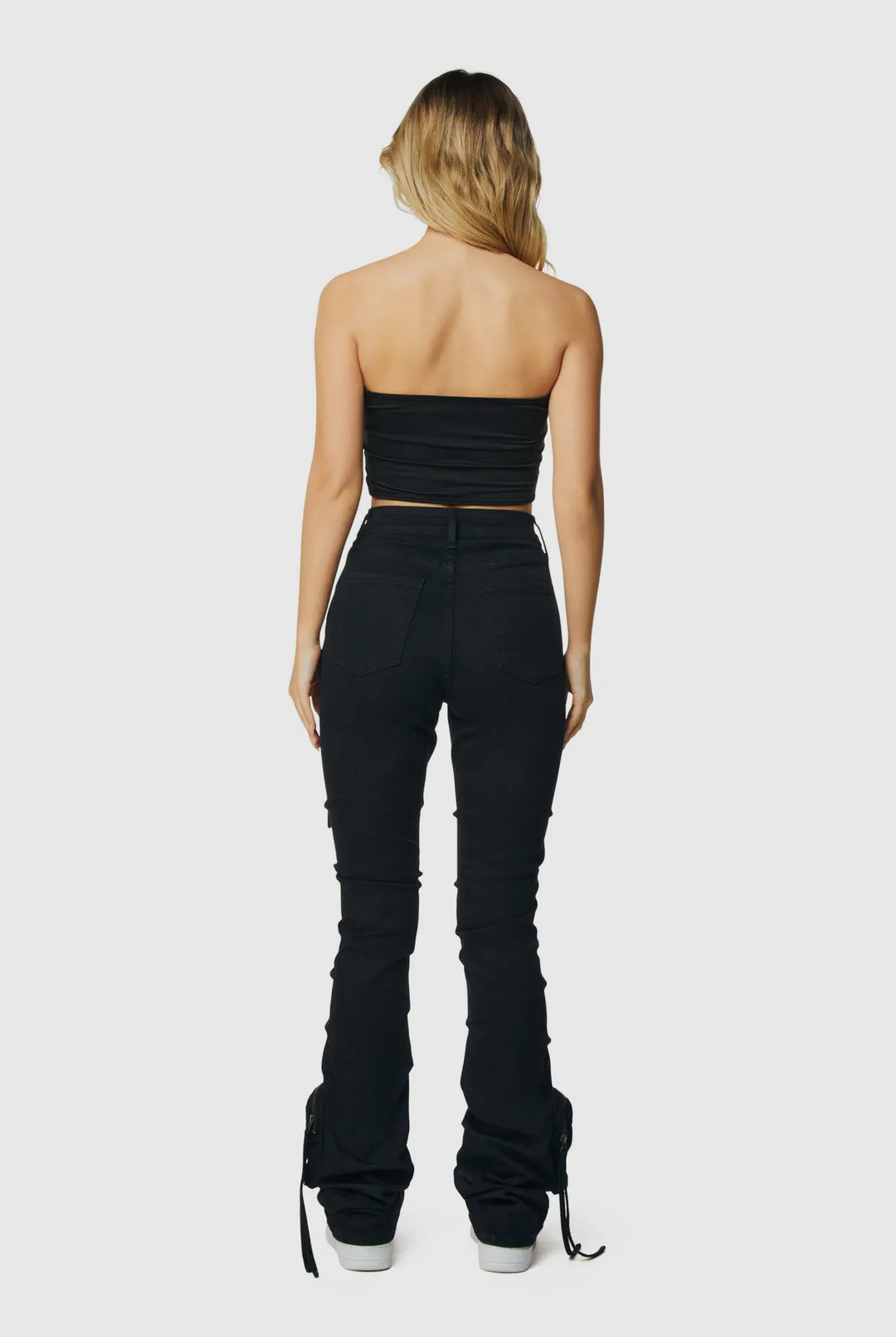 Jet Black Women’s Cargo Stacked Jeans