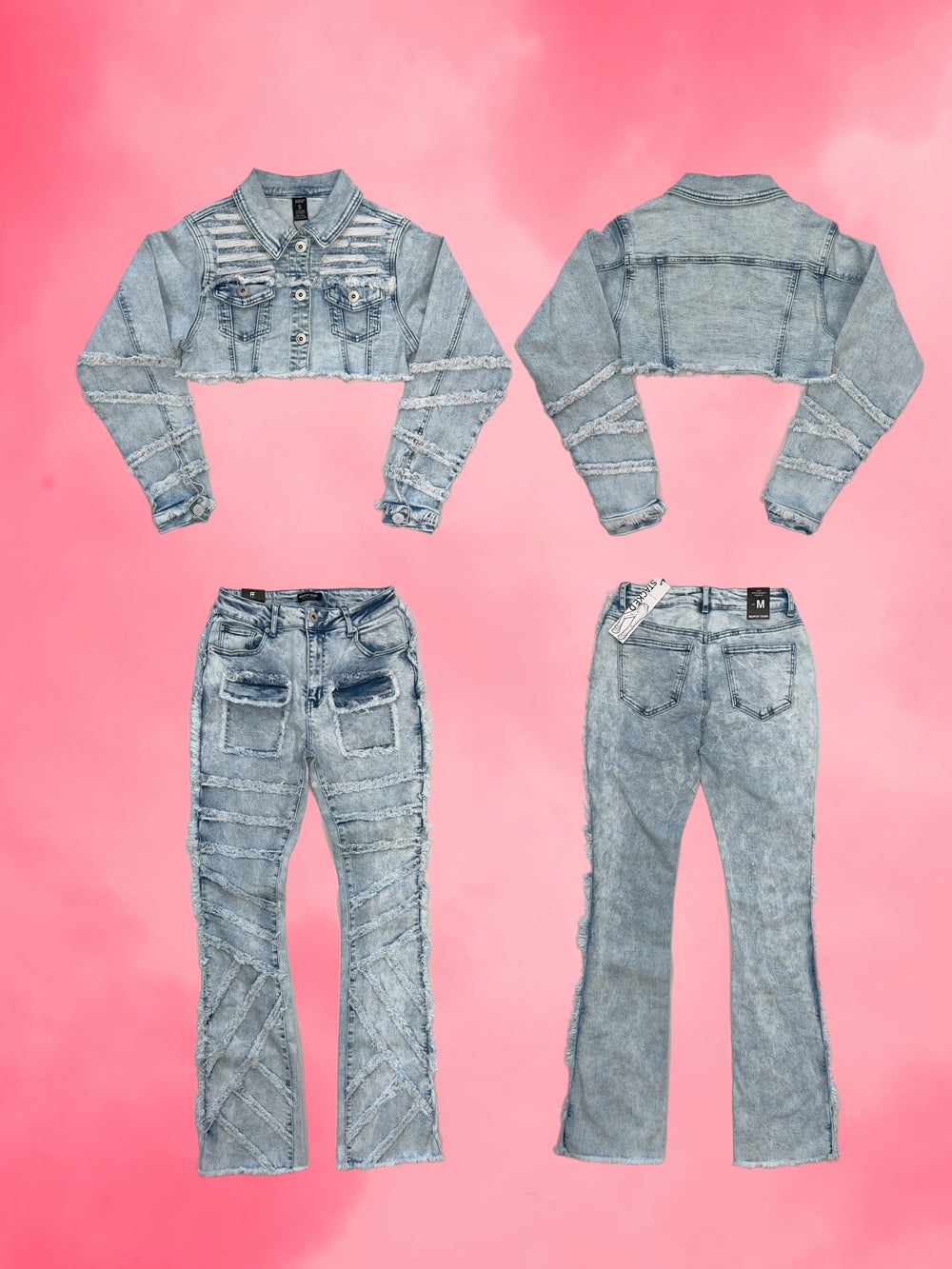 Blue Dreams Crop Top Jean jacket