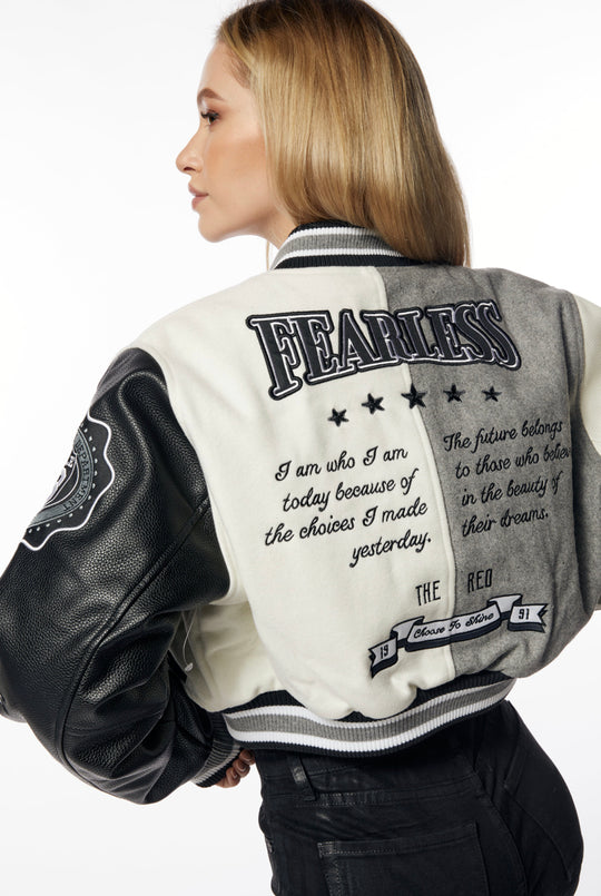 Fearless Crop Top Varsity Jacket