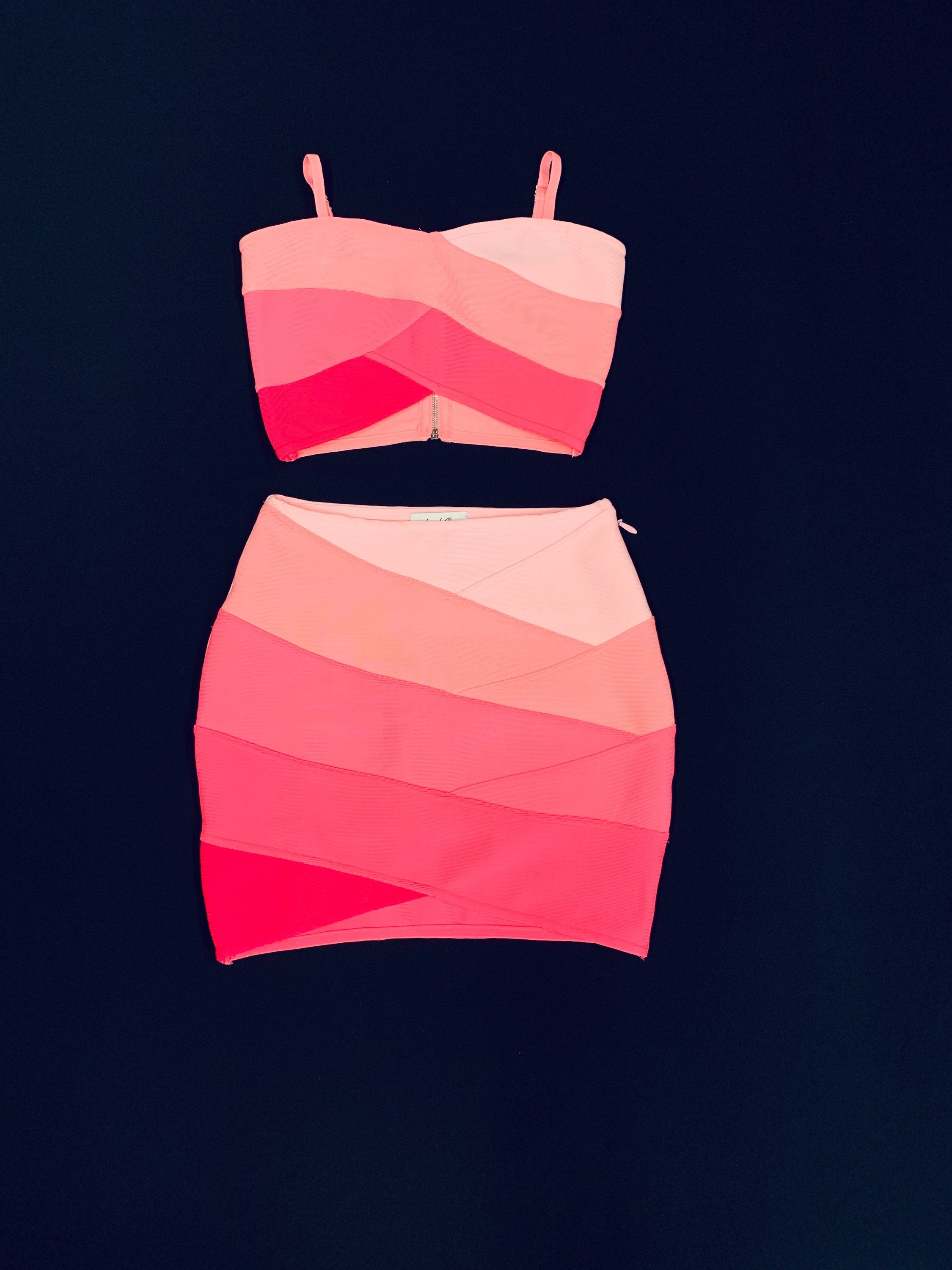 Pink two piece set front view 