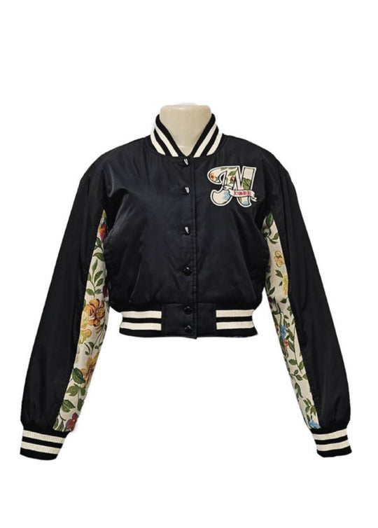 Nylon Tapestry Varsity Jacket