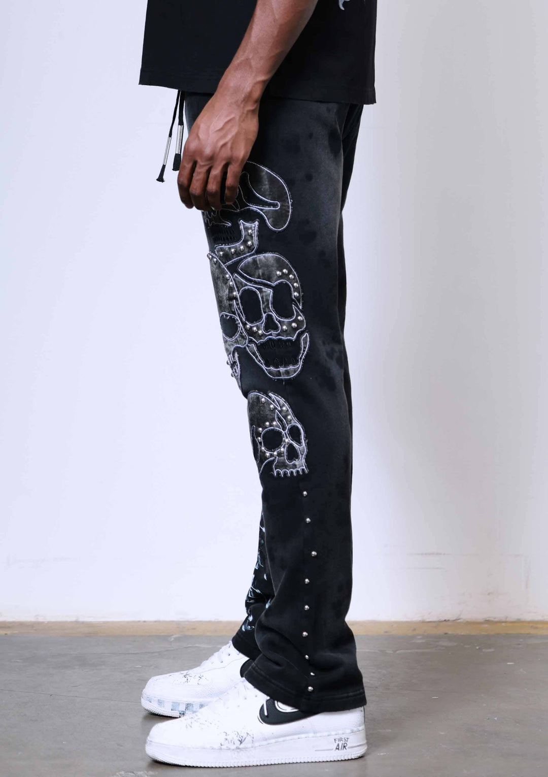 WAKE UP AND BE FIERCE APPLIQUE STACK JOGGER