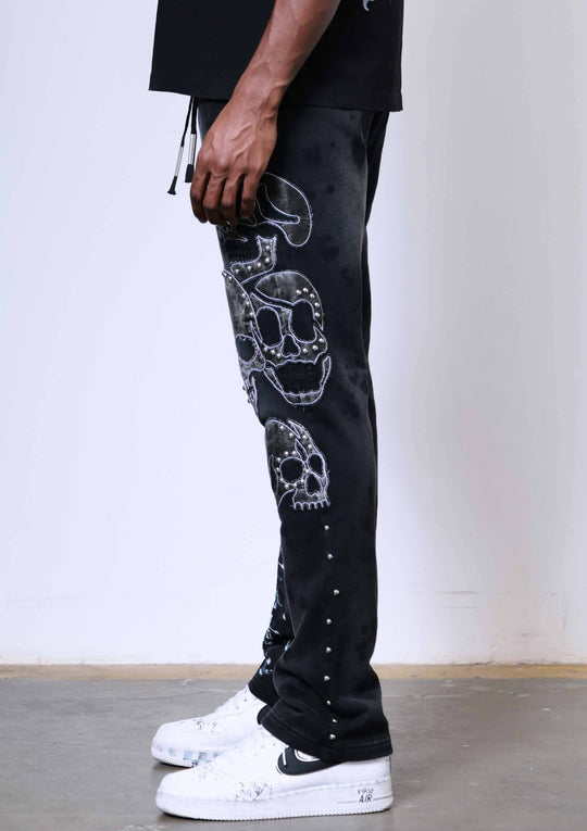 WAKE UP AND BE FIERCE APPLIQUE STACK JOGGER