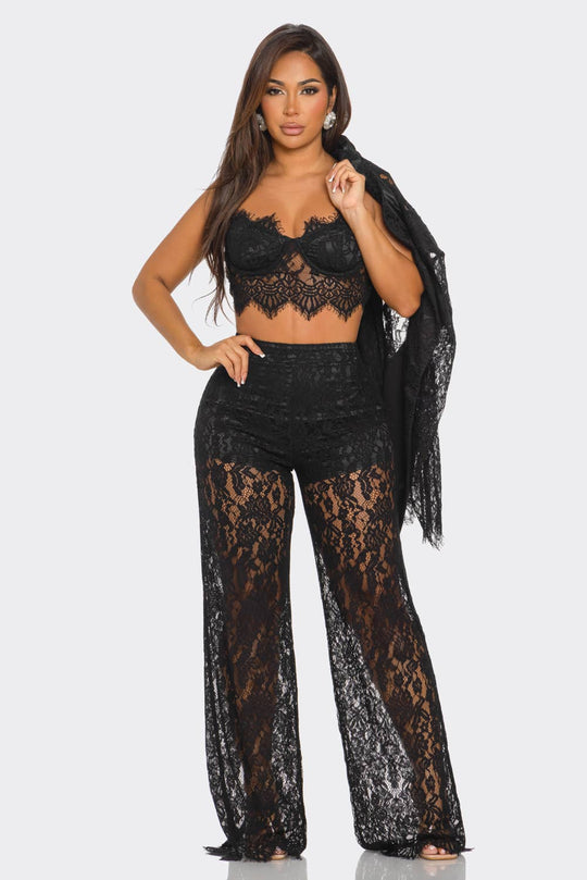 3PCS LACE BLAZER SET