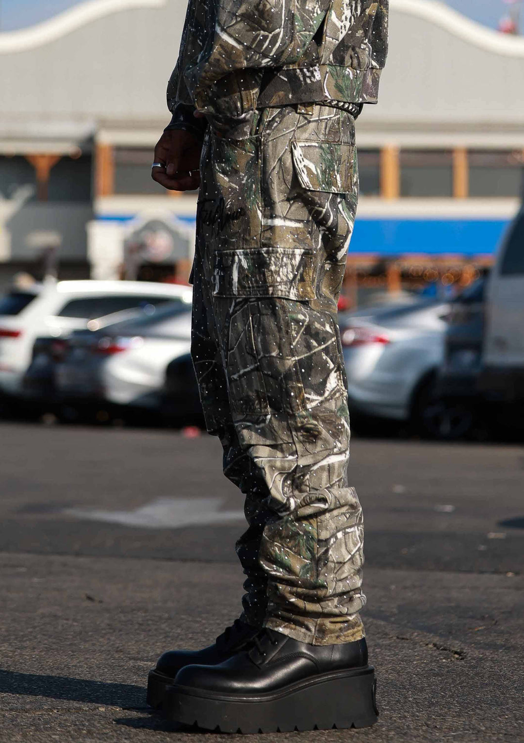 ALLOVER STUD CARGO PANTS