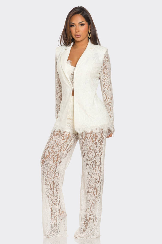 3PCS LACE BLAZER SET