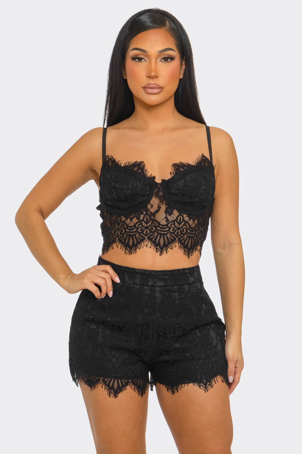 FLORAL LACE 3PC BLAZER SHORT SET