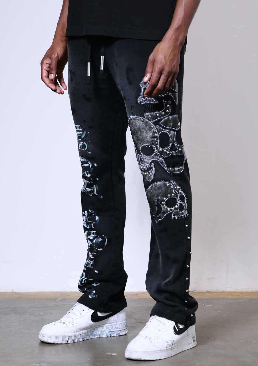 WAKE UP AND BE FIERCE APPLIQUE STACK JOGGER