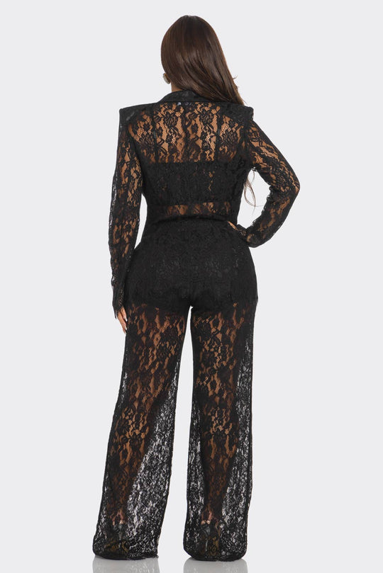 3PCS LACE BLAZER SET