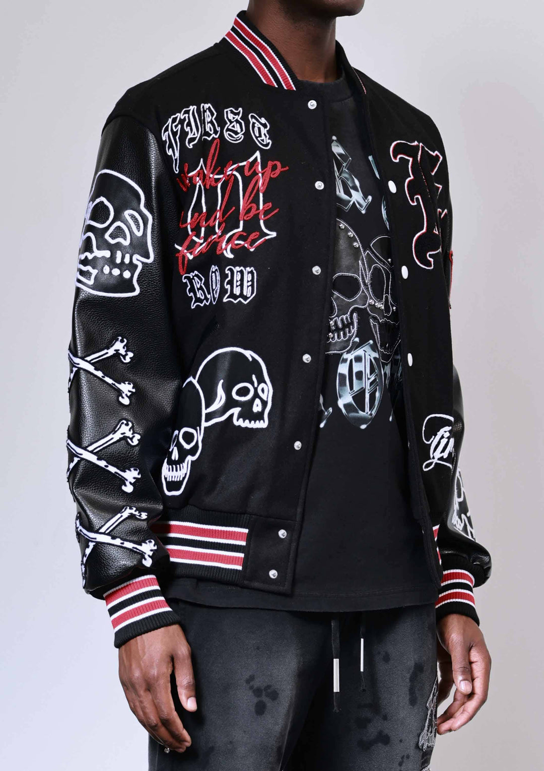 WAKE UP AND BE FIERCE VARSITY JACKET