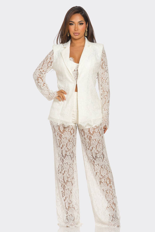3PCS LACE BLAZER SET
