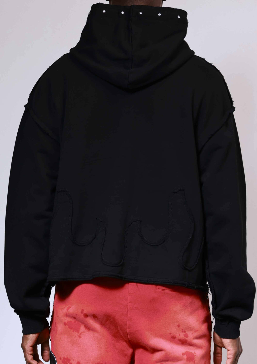 WAKE UP AND BE FIERCE STUD CROP HOODIE